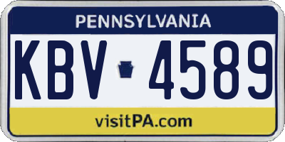 PA license plate KBV4589