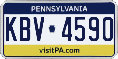 PA license plate KBV4590