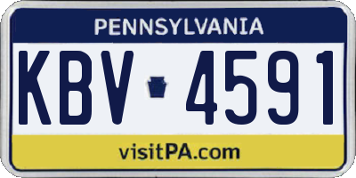 PA license plate KBV4591
