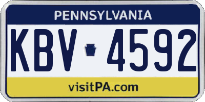 PA license plate KBV4592