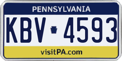 PA license plate KBV4593