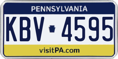 PA license plate KBV4595
