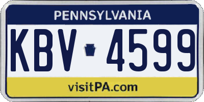 PA license plate KBV4599