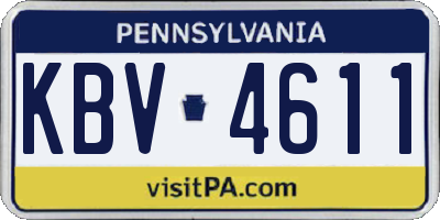 PA license plate KBV4611