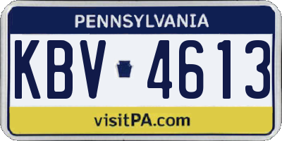 PA license plate KBV4613
