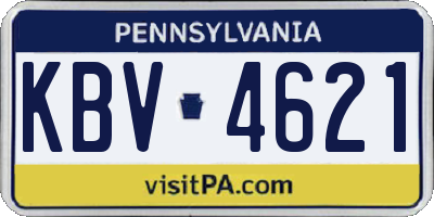 PA license plate KBV4621