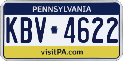 PA license plate KBV4622