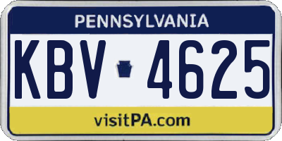 PA license plate KBV4625
