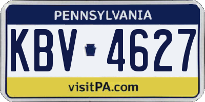 PA license plate KBV4627