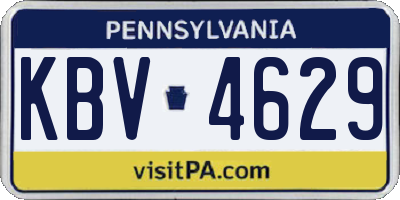 PA license plate KBV4629