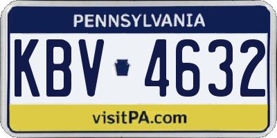 PA license plate KBV4632