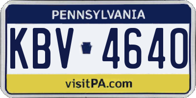 PA license plate KBV4640