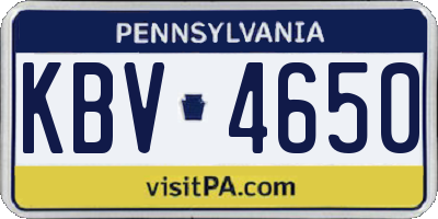 PA license plate KBV4650