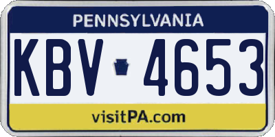PA license plate KBV4653
