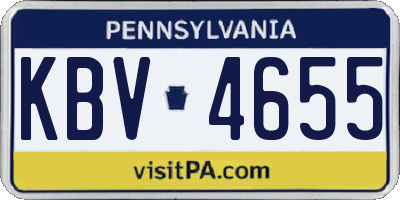 PA license plate KBV4655