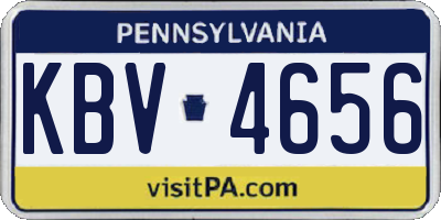 PA license plate KBV4656