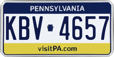PA license plate KBV4657