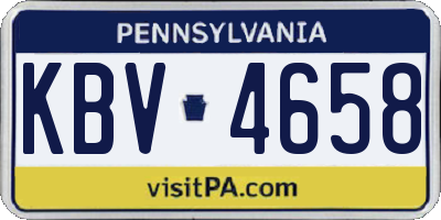 PA license plate KBV4658