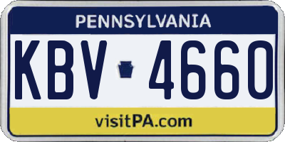 PA license plate KBV4660