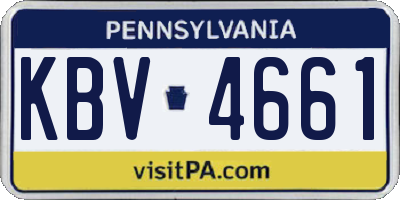 PA license plate KBV4661