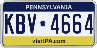 PA license plate KBV4664