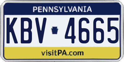 PA license plate KBV4665