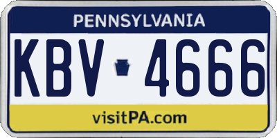 PA license plate KBV4666