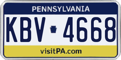 PA license plate KBV4668