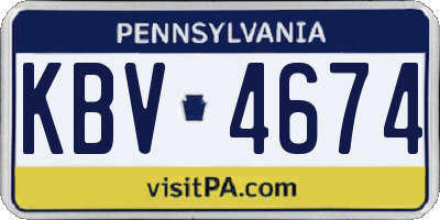 PA license plate KBV4674