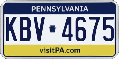 PA license plate KBV4675