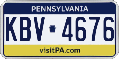 PA license plate KBV4676