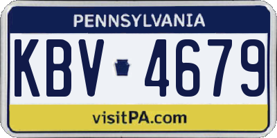 PA license plate KBV4679