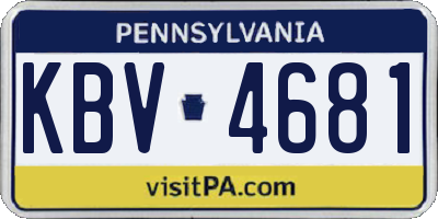 PA license plate KBV4681