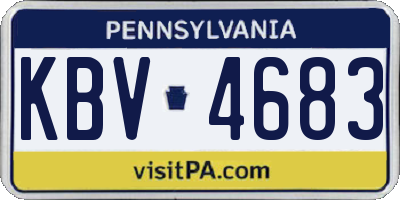 PA license plate KBV4683