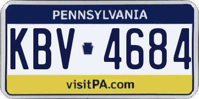 PA license plate KBV4684