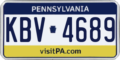 PA license plate KBV4689