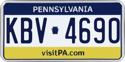 PA license plate KBV4690
