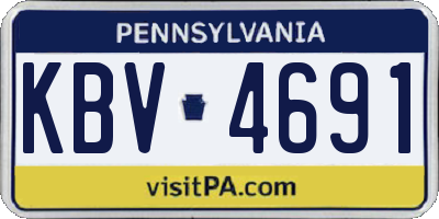 PA license plate KBV4691
