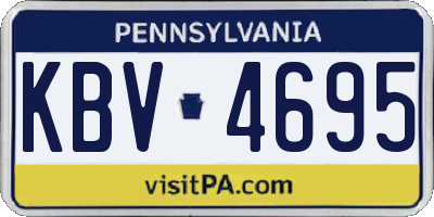 PA license plate KBV4695