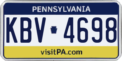 PA license plate KBV4698