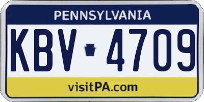 PA license plate KBV4709