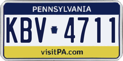 PA license plate KBV4711
