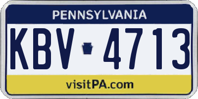 PA license plate KBV4713