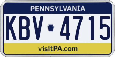 PA license plate KBV4715