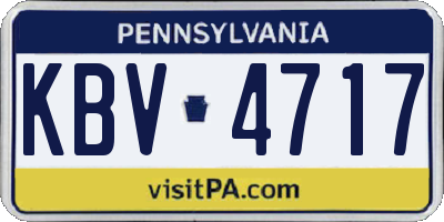 PA license plate KBV4717