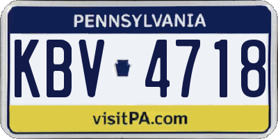 PA license plate KBV4718