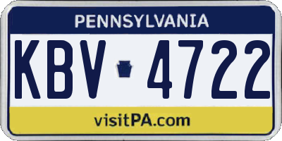 PA license plate KBV4722