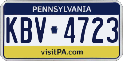PA license plate KBV4723