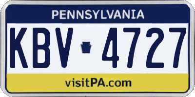PA license plate KBV4727