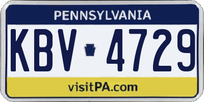PA license plate KBV4729